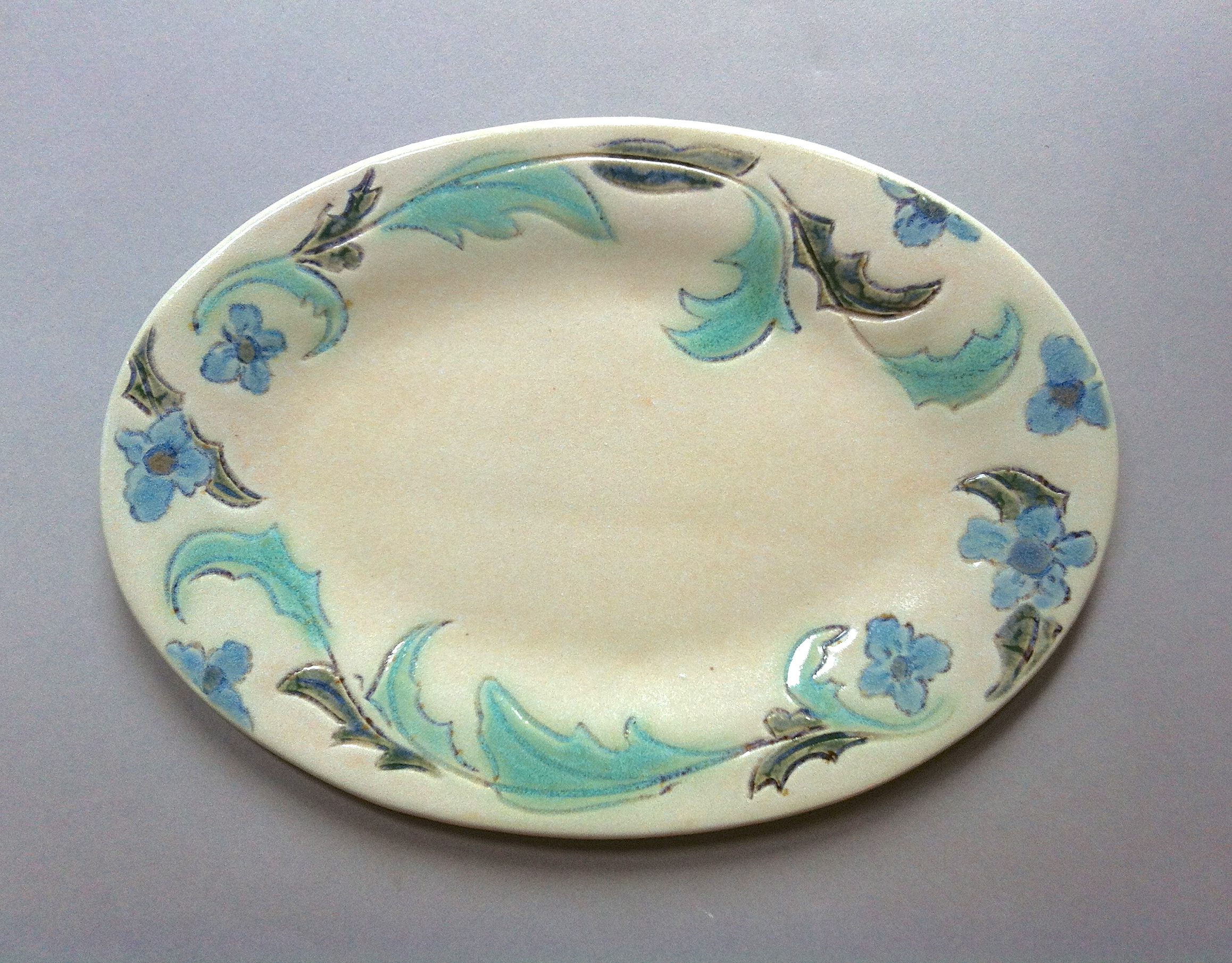 carved oval plate